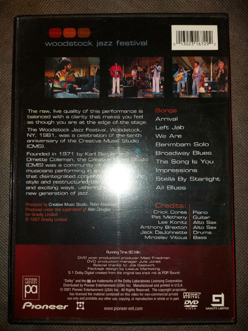 CHiCk COREA．PAT METHENY．woodstock jazz Festival 1981 DVD (97年