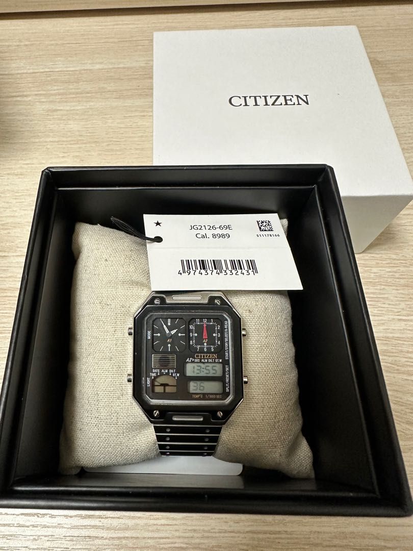 CITIZEN JG2126-69E懷舊電子錶⌚️有單未過保養, 名牌, 手錶- Carousell