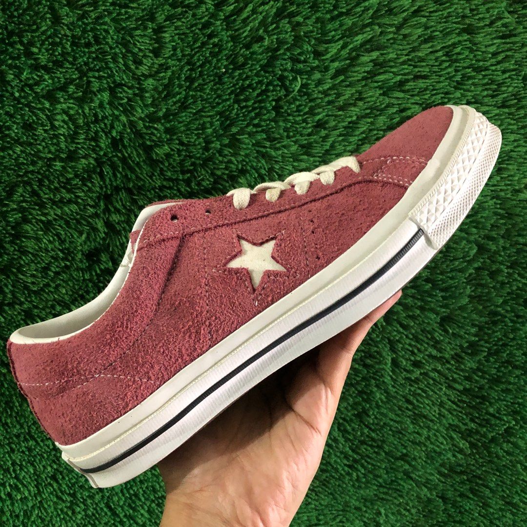 Converse one star ox deep bordeaux white Fesyen Pria Sepatu