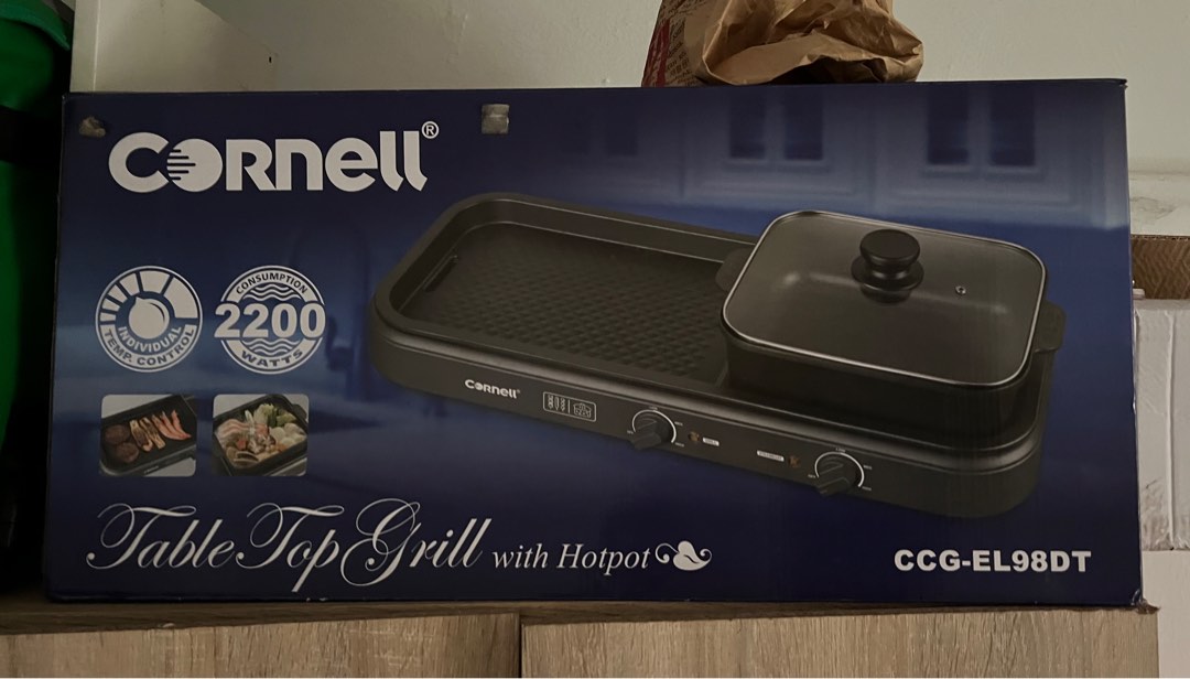 Cornell tabletop grill with hotpot, TV & Home Appliances, Kitchen