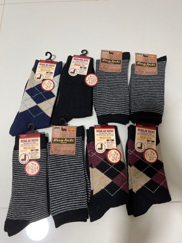 Daiso Winter socks, Men's Fashion, Watches & Accessories, Socks on ...