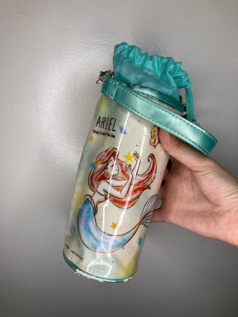 Disney Japan Ariel Thermal Bag (Category: Water Bottles & Tumblers) located in Cebu City. Submitted by kawaiiparty (Listing ID 1218289928, Image 2). Description: Authentic Disney Japan Detachable strap Thermal inside Super pretty design LP posted already. Lowered price due to flaw: chipped leather sa bottom; can repair with leather patch glue But really, looks like new except for the noticeable flaw MOP Gcash before delivery.