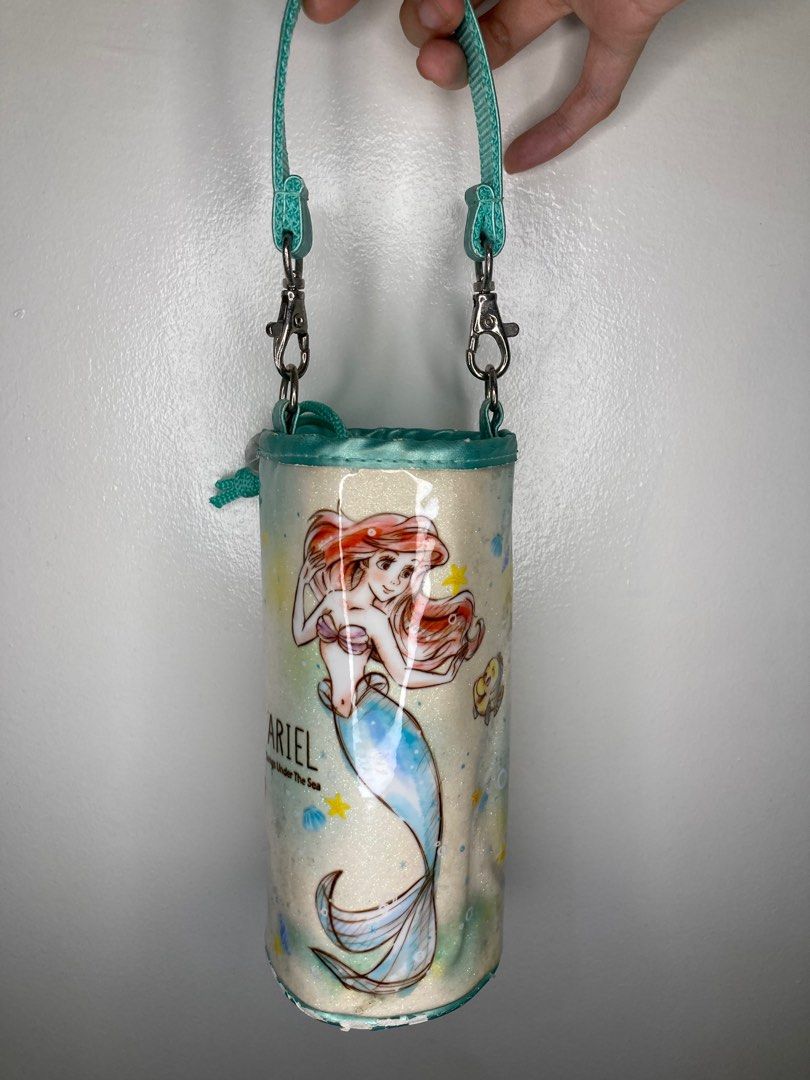 Disney Japan Ariel Thermal Bag (Category: Water Bottles & Tumblers) located in Cebu City. Submitted by kawaiiparty (Listing ID 1218289928, Image 1). Description: Authentic Disney Japan Detachable strap Thermal inside Super pretty design LP posted already. Lowered price due to flaw: chipped leather sa bottom; can repair with leather patch glue But really, looks like new except for the noticeable flaw MOP Gcash before delivery.