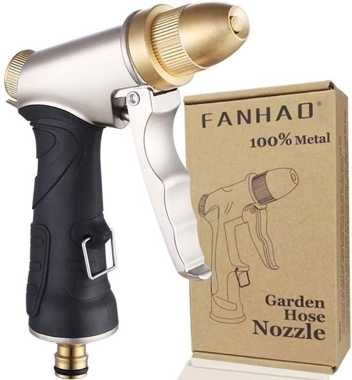 FANHAO Upgrade Garden Hose Nozzle Sprayer, 100 Heavy Duty Metal