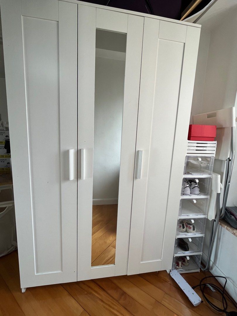 Free IKEA Brimnes wardrobe, 傢俬＆家居, 傢俬, 書櫃、櫃子及架 Carousell