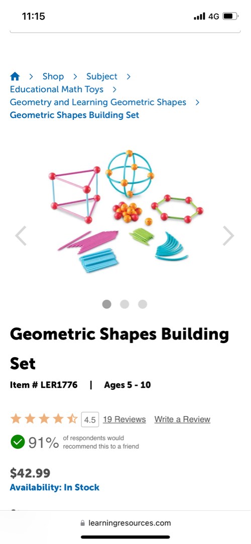 Geometric shape building set learning resources, Hobbies & Toys, Toys