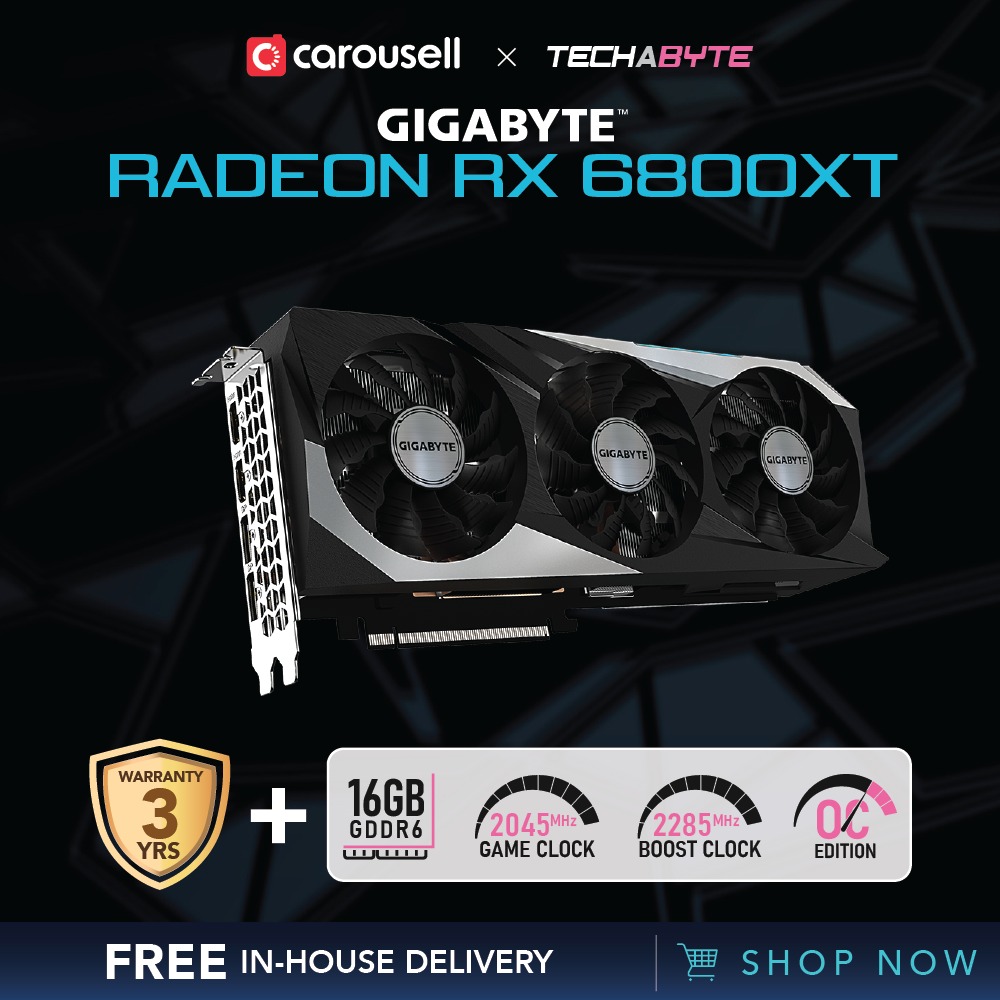 GIGABYTE Radeon RX 6800XT GAMING OC 16G Graphics Card (GV-R68XTGAMING ...