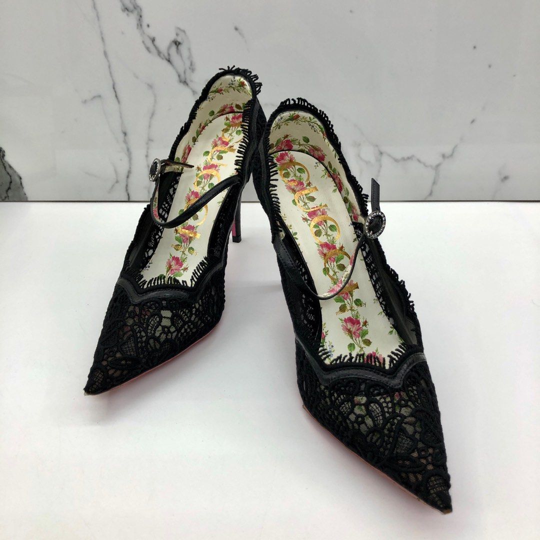 Gucci lace heels hotsell