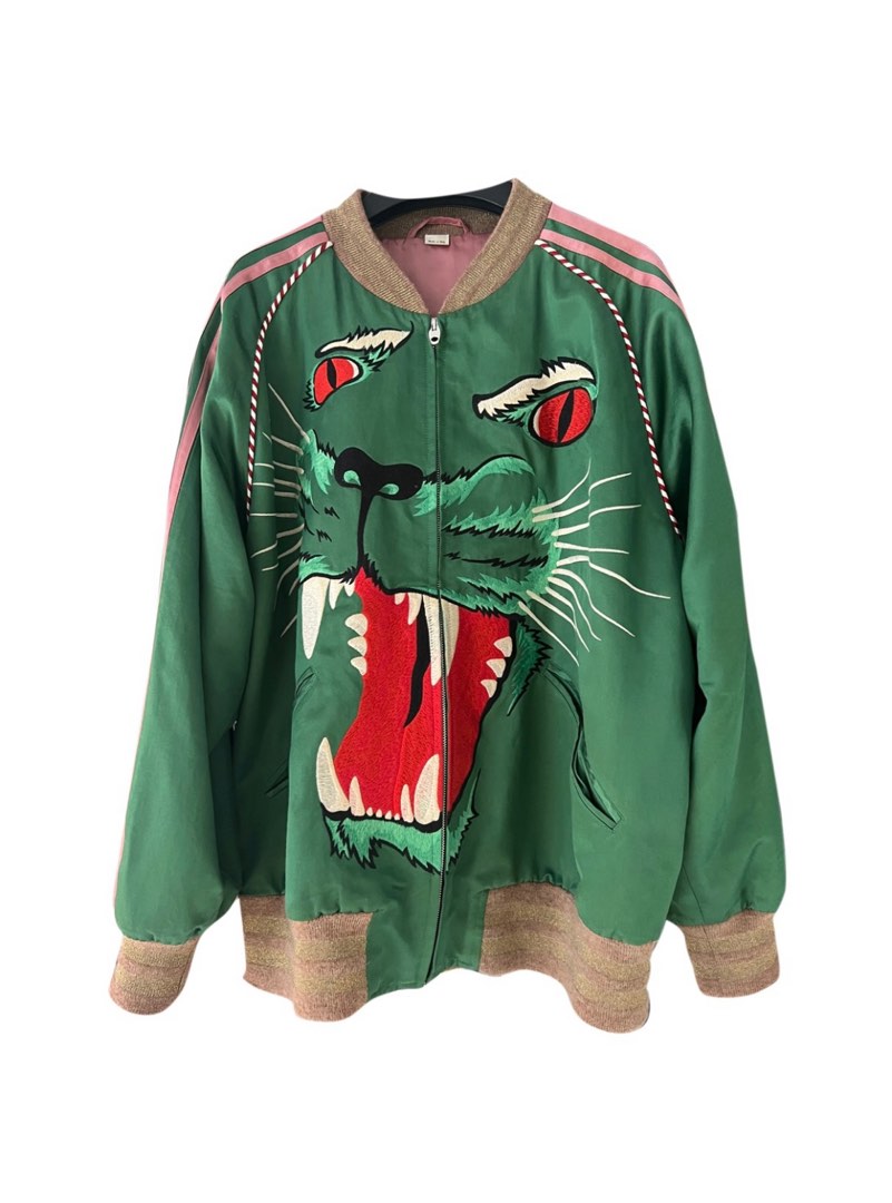Gucci green tiger jacket store