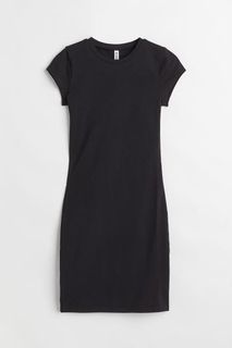H&M Basics Dark Gray Bodycon Dress Mini