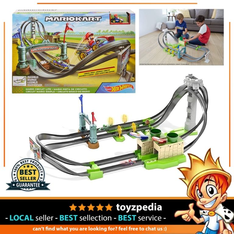  Hot Wheels Mario Kart Circuit Lite Track Set : Toys & Games