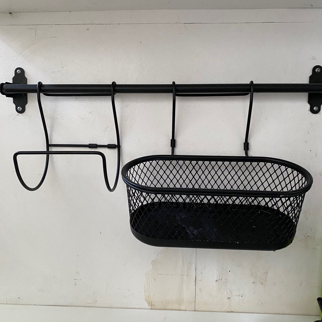 Hultarp paper towel holder and basket container (rod excluded