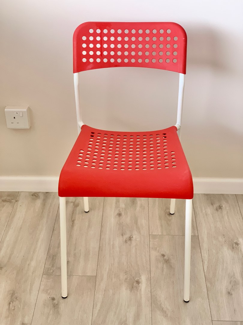 Ikea Chair Adde Red, Furniture & Home Living, Furniture, Chairs on
