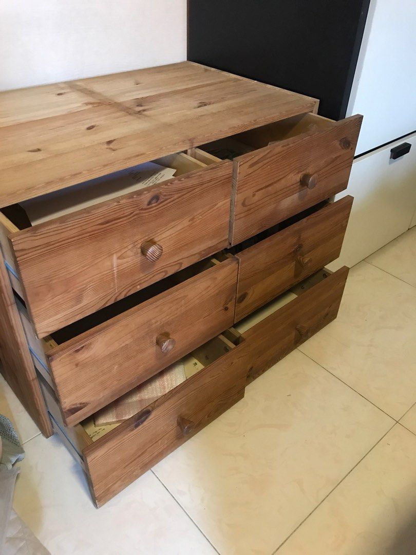 Ikea solid wood 6 drawer Furniture & Home Living, Furniture