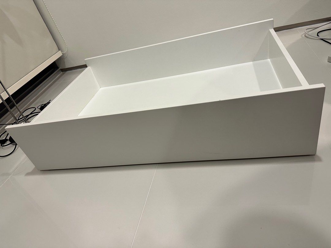 Ikea white underbed drawers 2x roll out wheels, Furniture & Home Living