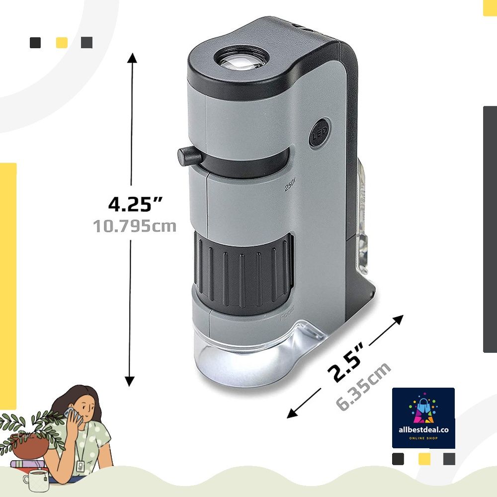 instock~ Carson MicroFlip 100x-250x LED and UV Lighted Pocket Microscope  with Flip Down Slide Base and Smartphone Digiscoping Clip Bundle Included  with 24 Prepared Insect and Animal Slides (MP-250BUN), Health & Nutrition