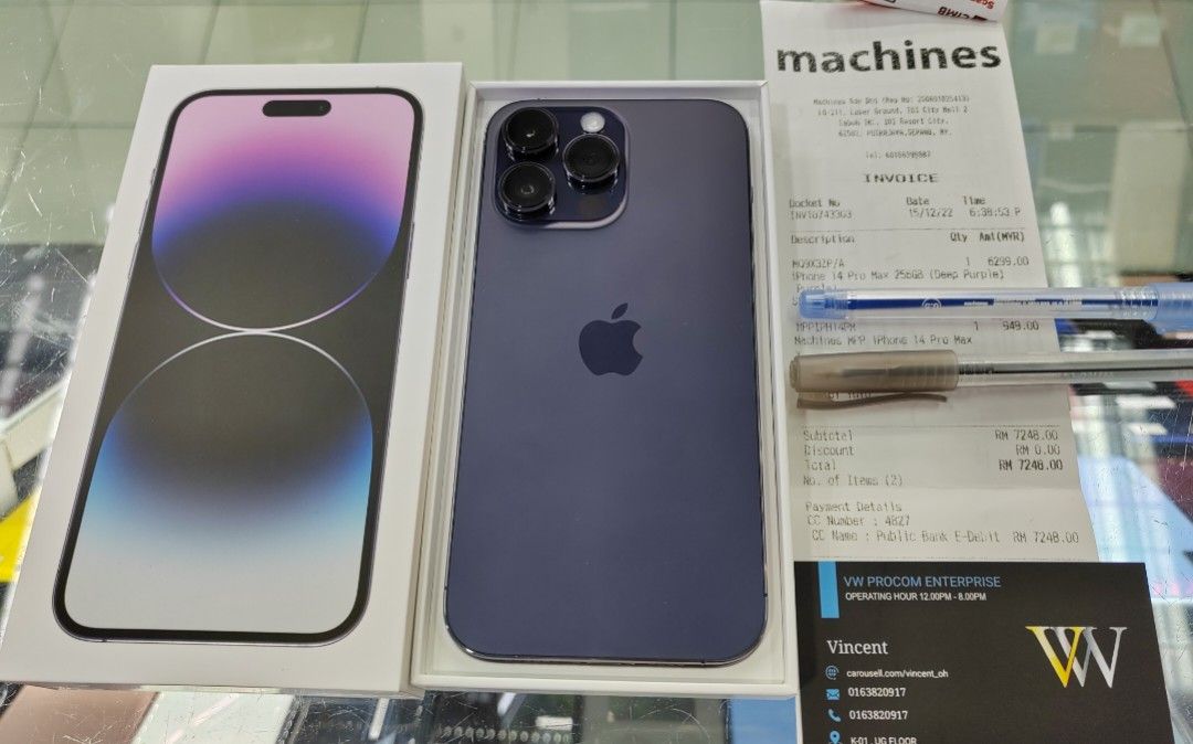 IPHONE 14 PRO MAX 256GB (APPLE WARRANTY TILL 15/12/23) (WITH MACHINES