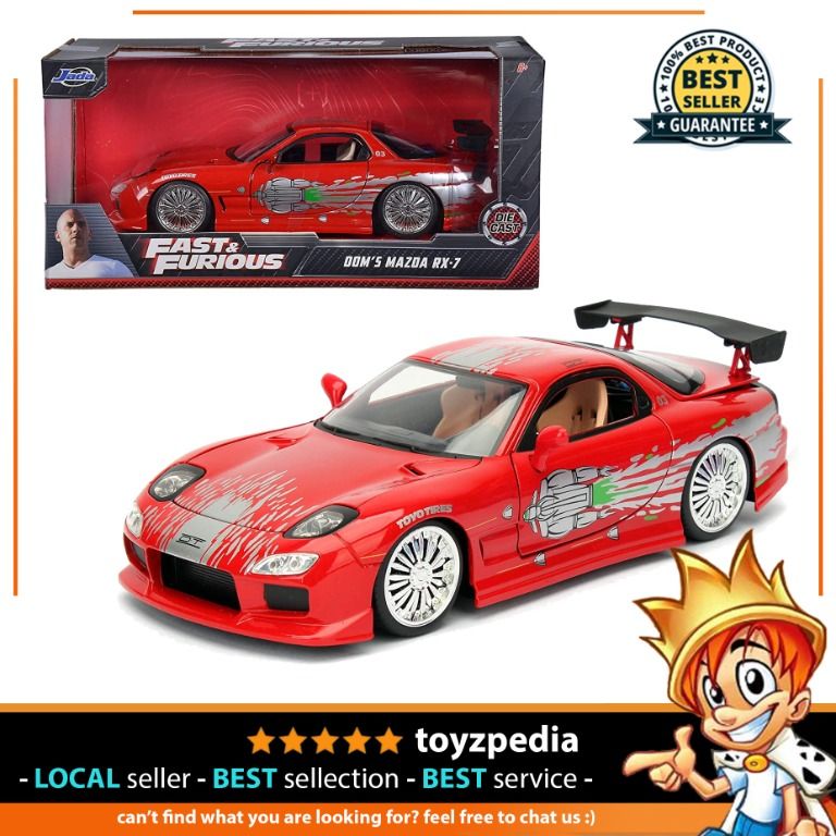 Jada 1:24 Fast & Furious 1:24 '93 Dom's Mazda RX-7, Hobbies & Toys, Toys &  Games on Carousell