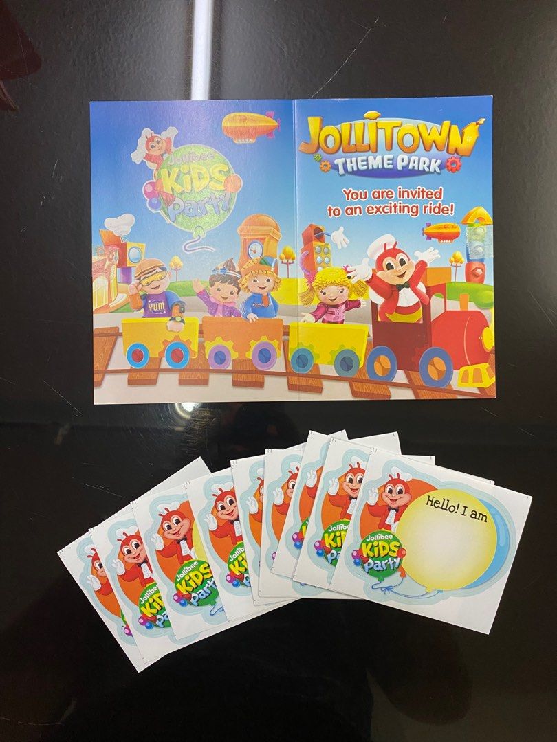 Jollibee invitation Cards and Name Tag, Hobbies & Toys, Toys & Games on