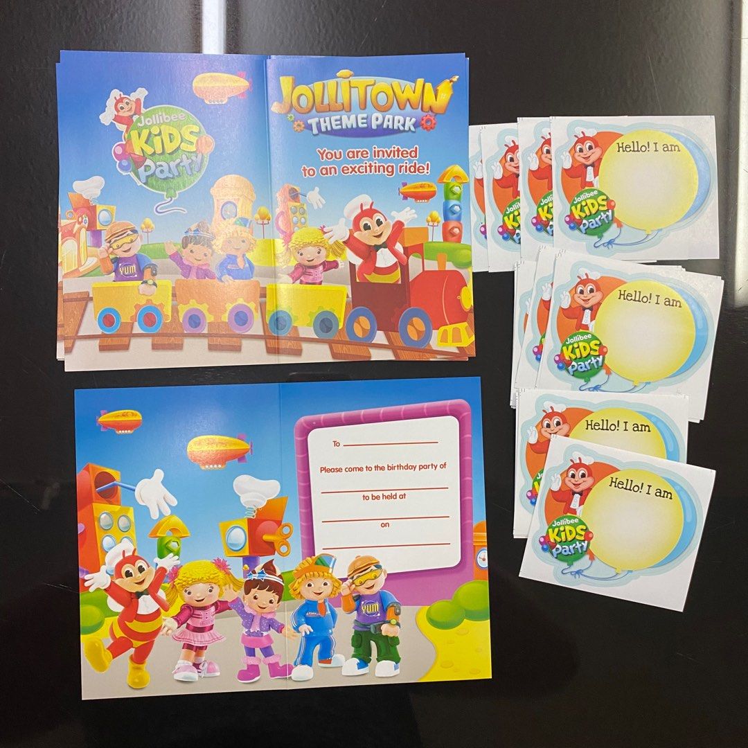 Jollibee invitation Cards and Name Tag Hobbies Toys Toys Games on