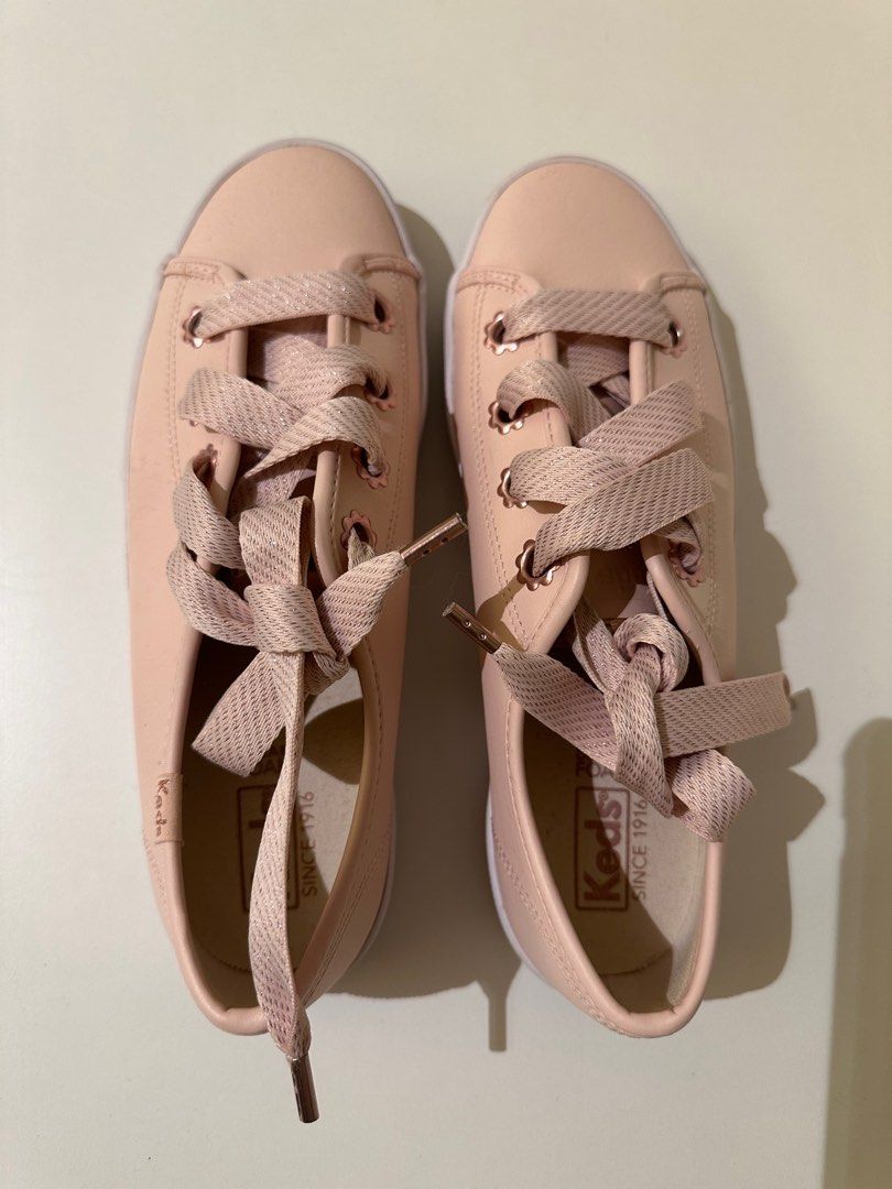 Pink leather keds store