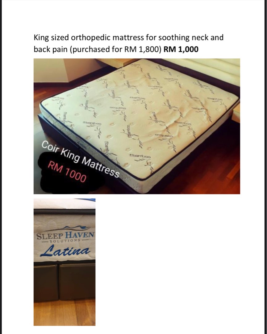 King Size Orthopedic Mattress, Furniture & Home Living, Furniture, Bed