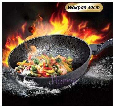TAMASAKI Wok Pan with Lid Nonstick Woks and Stir-fry Pans Flat