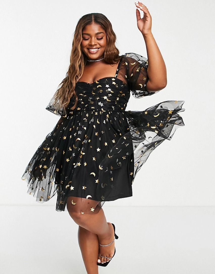Lace and beads black dress discount