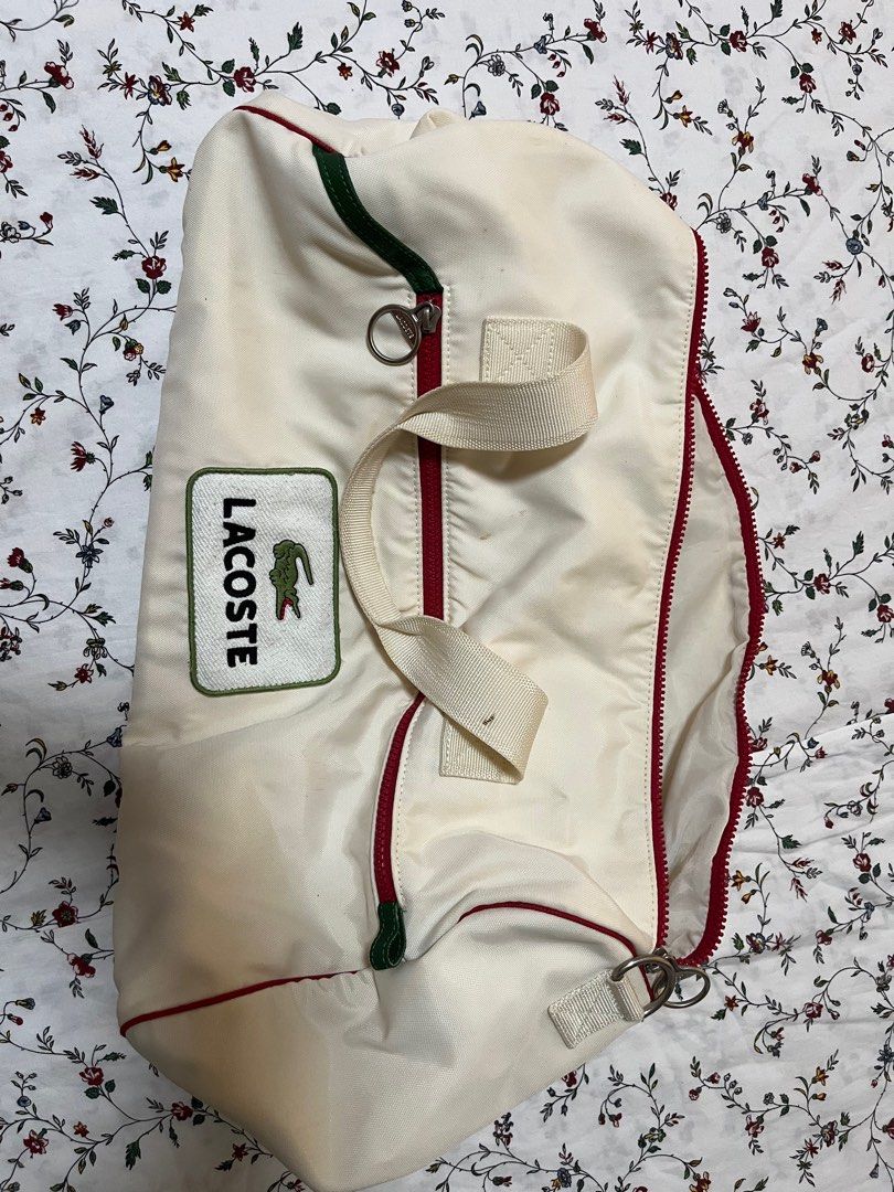 Lacoste white duffle bag, Women's Fashion, Bags & Wallets, Beach Bags