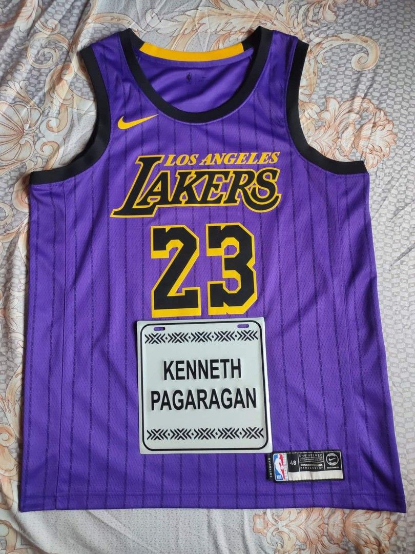 purple pinstripe lakers jersey