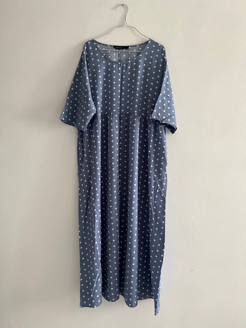 Light blue polka dot dress