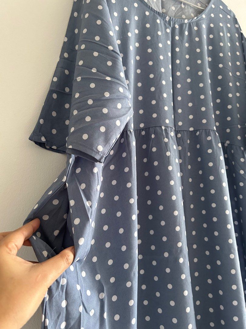 Light blue polka dot dress
