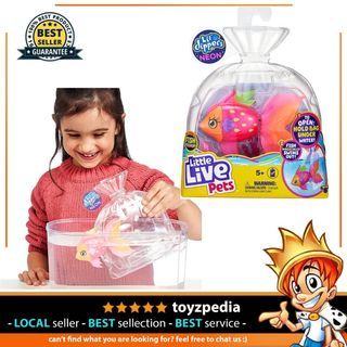 Little Live Pets - Lil' Dippers Fish Tank: Splasherina| Interactive Toy  Fish & Tank, Magically Comes Alive in Water, Feed and Swims Like A Real Fish