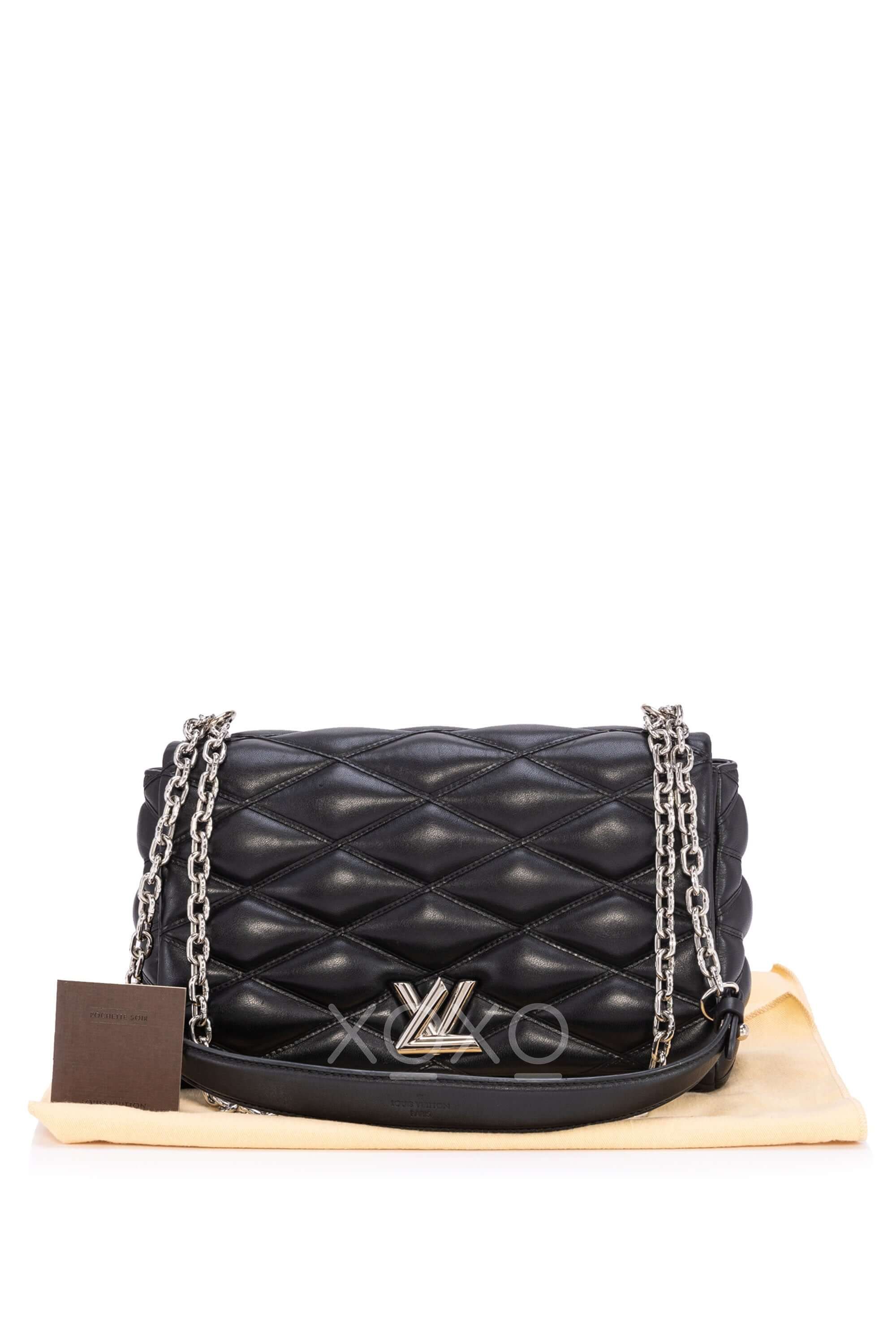 Louis Vuitton Twist PM GO-14 Malletage Pochette Soir in Black Quilted  Lambskin - SOLD