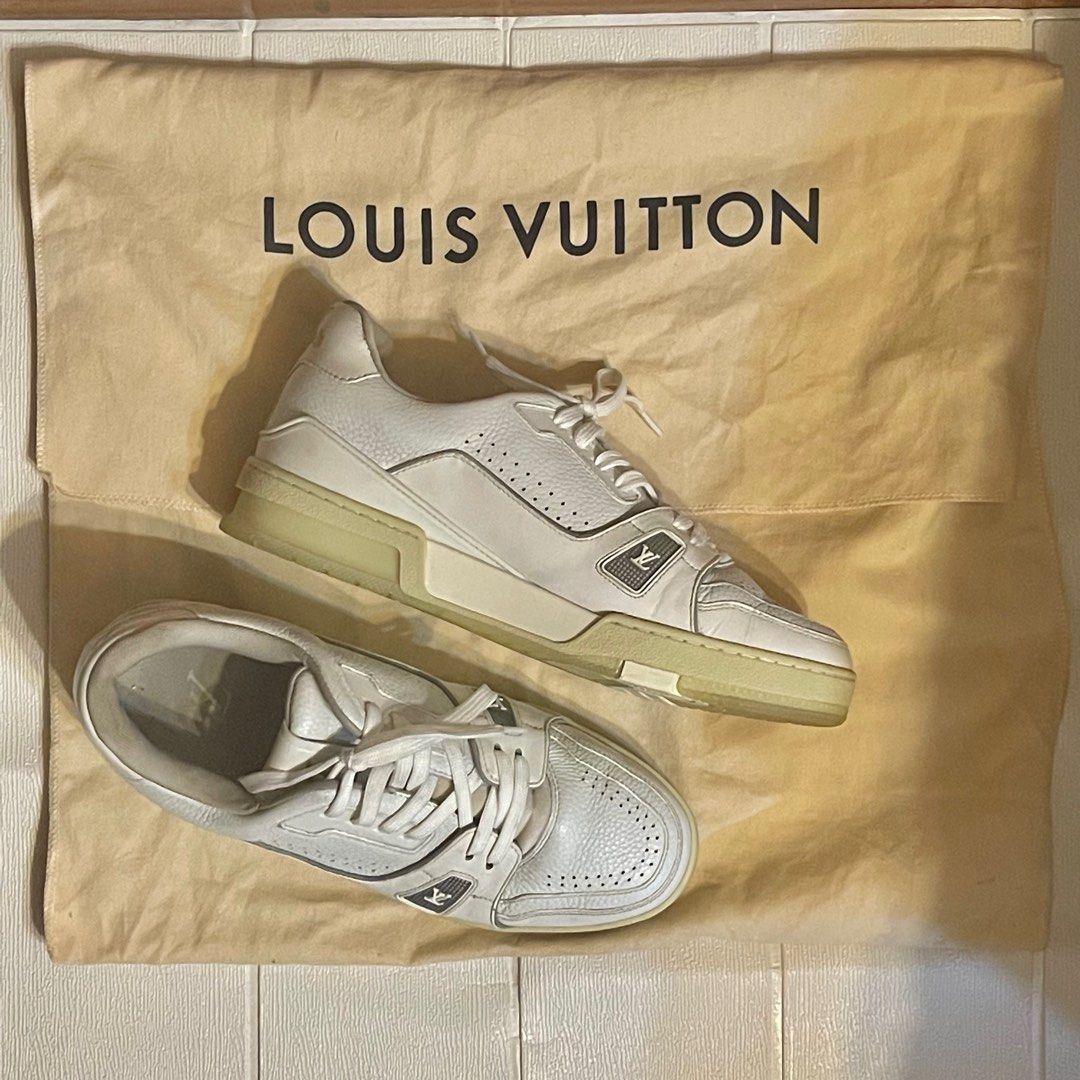 Louis Vuitton Trainer White Blue Signature