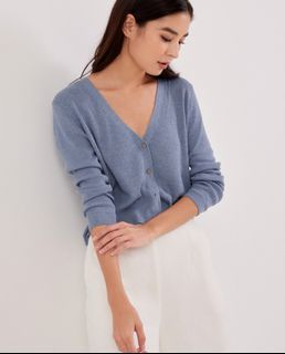 Love Bonito Inara Knit Cardigan Silver Blue - XS