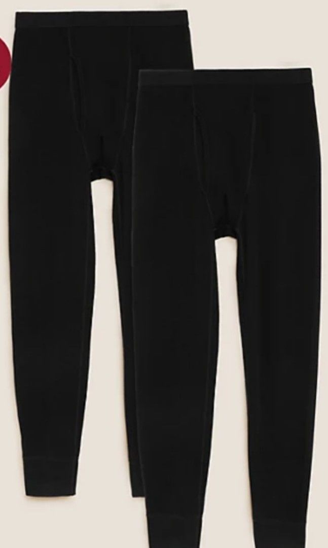 Marks & Spencer Size S black thermal tights/ long john, Men's Fashion,  Bottoms, Sleep and Loungewear on Carousell