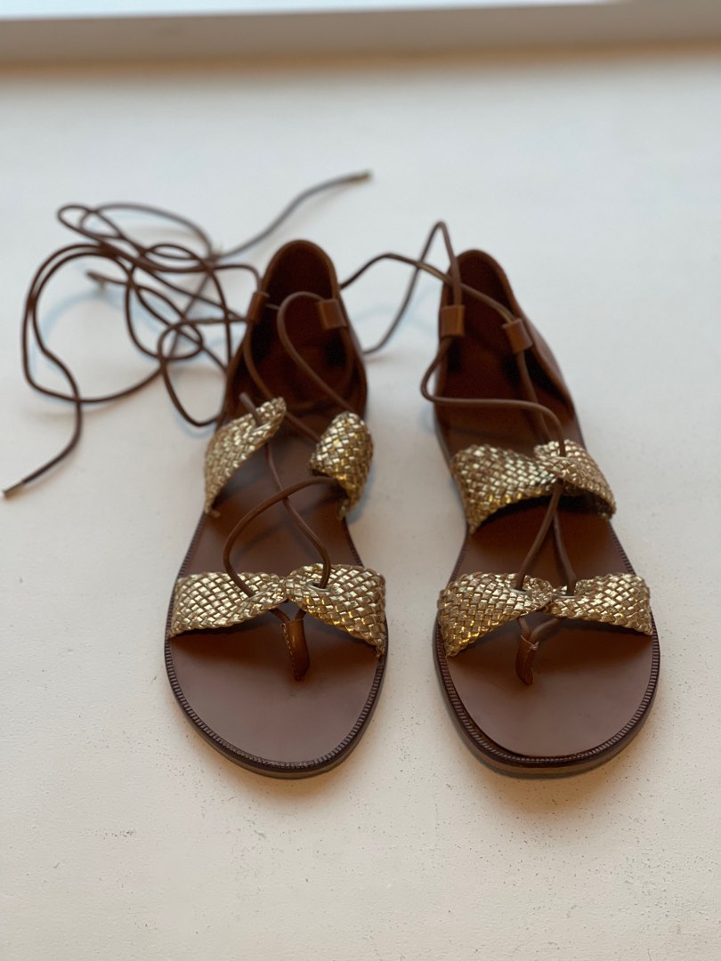 Massimo Dutti Brown Leather Sandals Women s Fashion Footwear