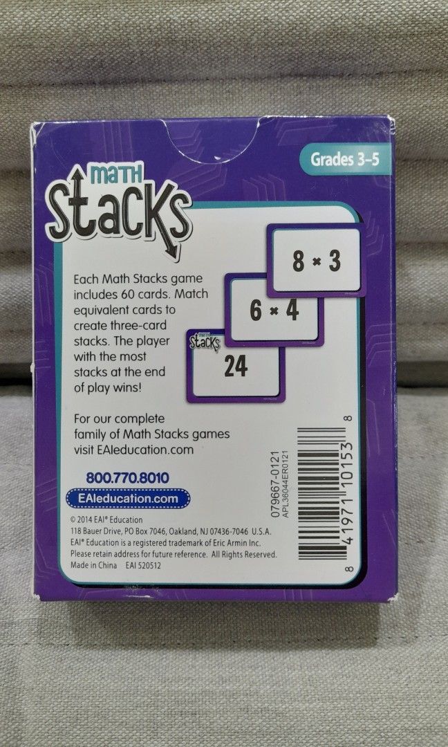 Math Stack Cards Game, Hobbies & Toys, Toys & Games on Carousell