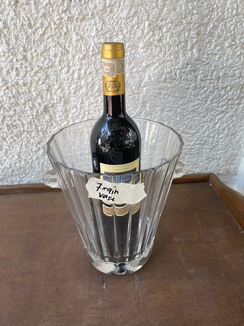 MM only] Thick Glass Vase or Wine Holder Decor, Furniture & Home Living,  Home Decor, Vases & Decorative Bowls on Carousell