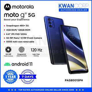 Motorola Moto G51 PAS80015PH Snapdragon 480+ 5G 4GB RAM Adreno 619 128GB ROM 6.8" AMOLED FHD Smartphone