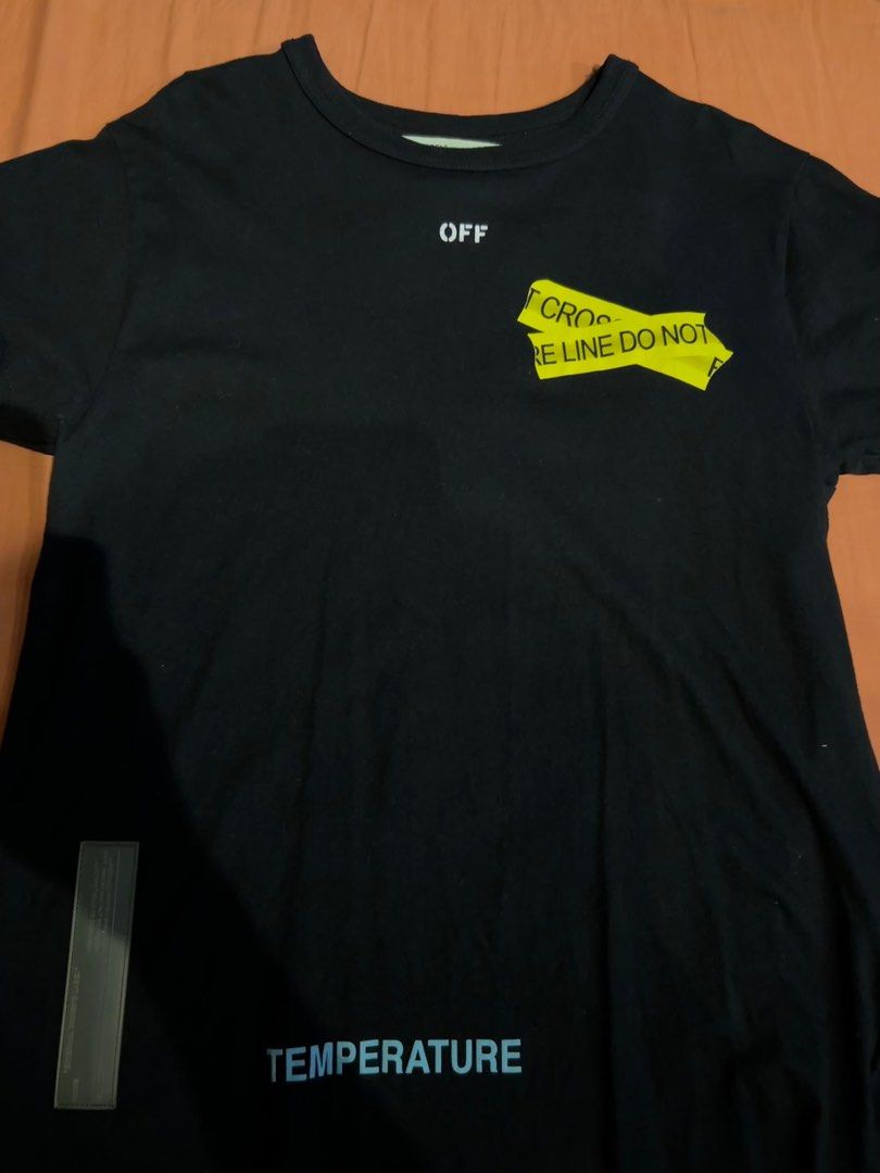 Off White Firetape Men s Fashion Tops Sets Tshirts Polo Shirts on Carousell