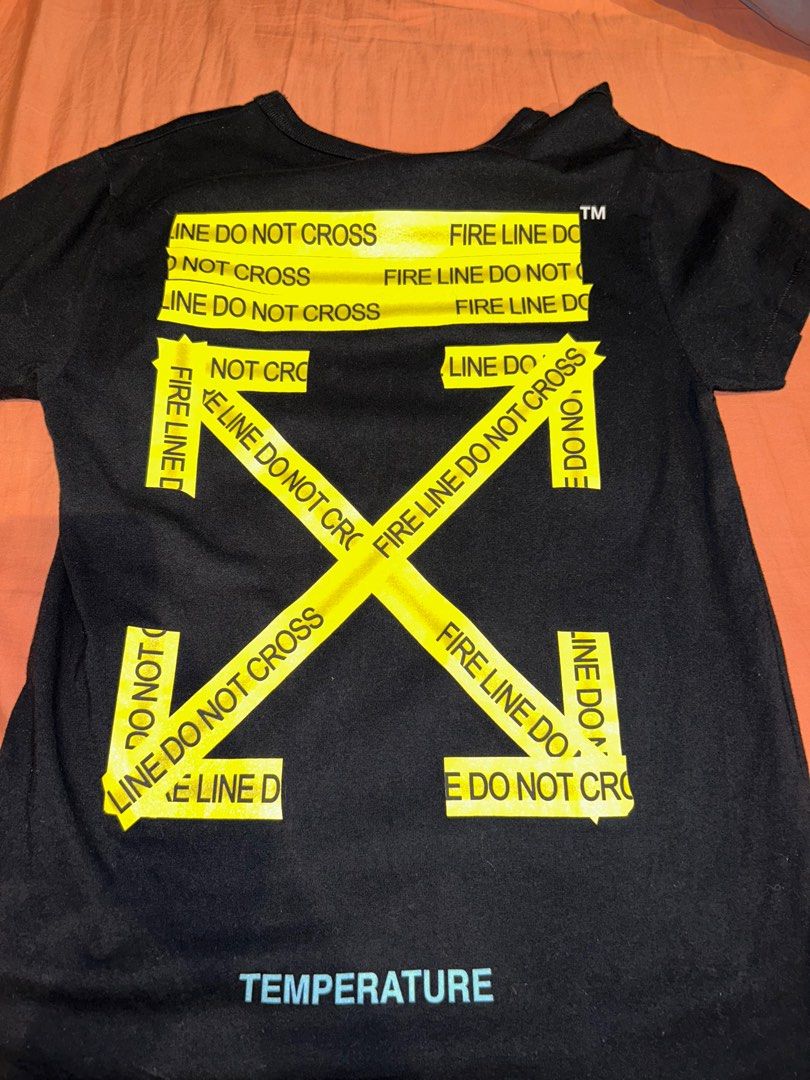 Off white t shirt sale firetape