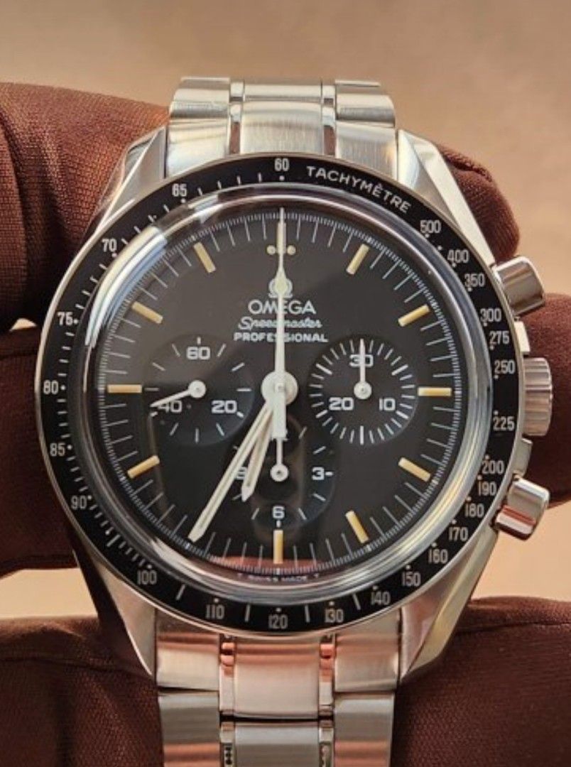 Omega moon watch 3572.5，T面，863鍍金機蕊，97年錶，膠面透底，有