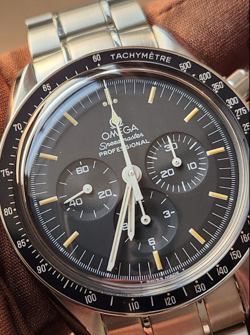 Omega moon watch 3572.5，T面，863鍍金機蕊，97年錶，膠面透底，有