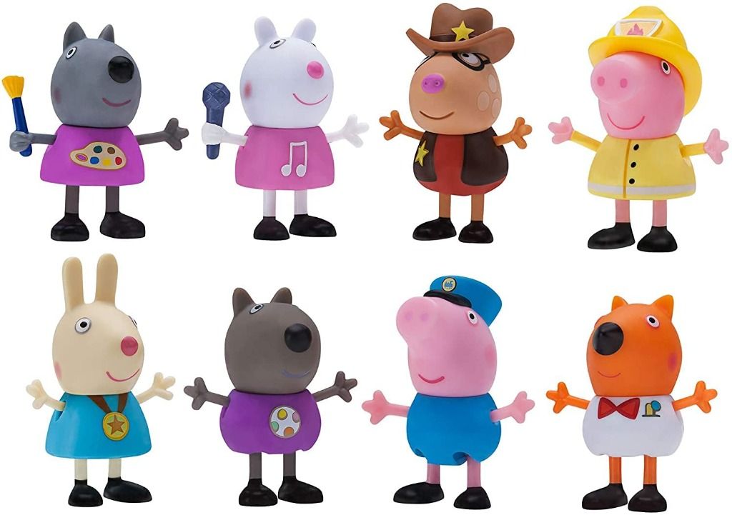 Peppa Pig What I Want to Be Figure Pack Set of 8 Includes Figures of Peppa Her Friends in Roleplay Outfits Toy Gift for Kids Ages 2 Hobbies
