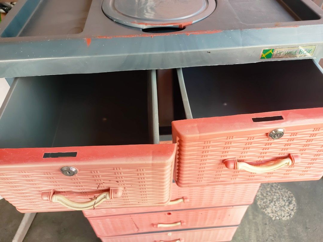 In Drawer Power Box Power Box 6 layers Drawers with Hidden Mirror and Make-up Holder ...