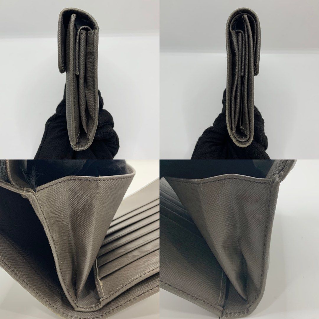 PRADA 1M0170 GREY SAFFIANO TRIFOLD WALLET 227032251 ;, Women's Fashion,  Bags & Wallets, Wallets & Card Holders on Carousell