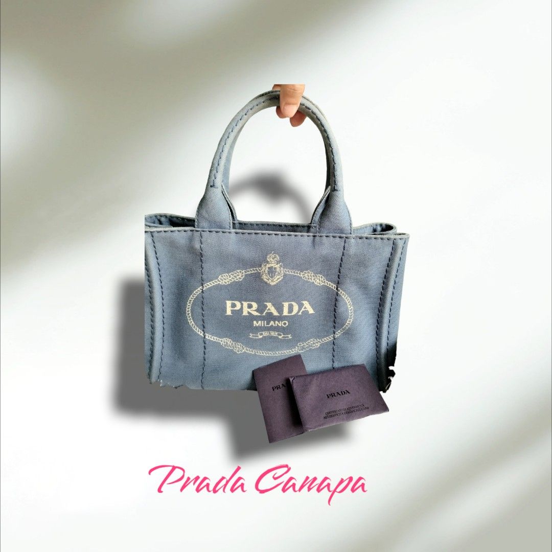 Prada canapa (Category: Luxury Bags & Wallets) located in Manila. Submitted by silentflower.28d9ae (Listing ID 1218288233, Image 1). Description: it's not just a bag its PRADA ♥️simply beautiful. preloved condition kindly limit your expectations d po bago ito.😆Mura na. no sling inclusion provided dustbag.