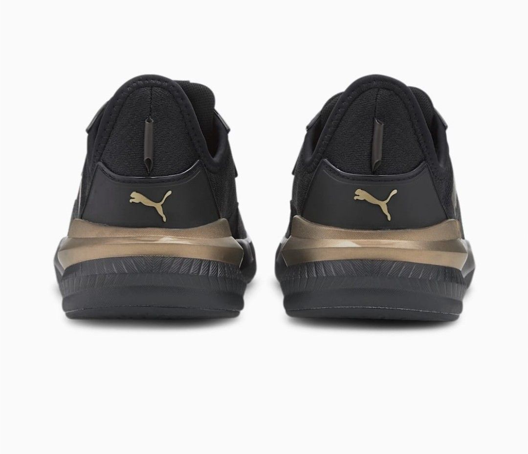 Puma gold and cheap black shoes
